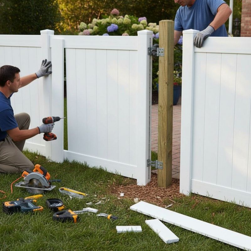 Local Vinyl Fence Installation pros at work